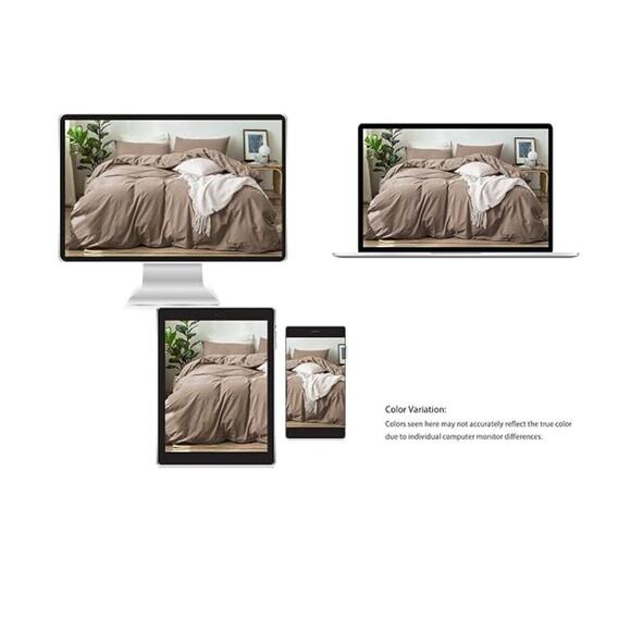 Moomee M01-BN-K Mauve Brown Breathable Durable Bedding Duvet Cover Set Size King - Picture 4 of 9